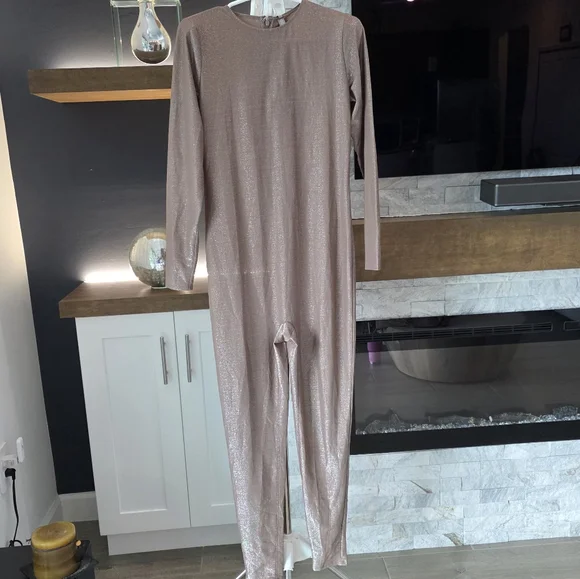 SKIMS Shimmer Catsuit Jumpsuit Umber Womens XL NWT - Picture 12 of 14